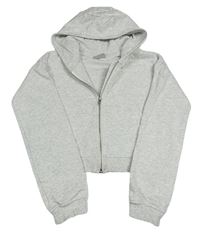 Šedá crop propínací mikina s kapucí zn. Matalan 