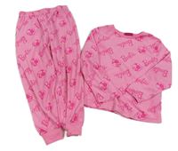 Neonově růžové plyšové pyžamo s Barbie Primark
