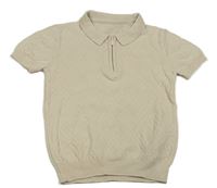 Béžové vzorované pletené polo tričko Matalan