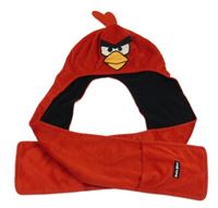 Červená plyšová podšitá čepice se šálou Angry Birds George 