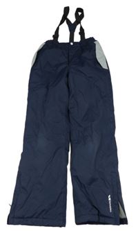 Tmavomodré šusťákové funkční oteplovačky s odepínacími kšandami Trespass 