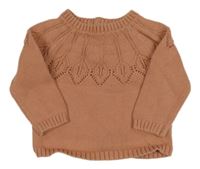 Starorůžový svetr s dirkovaným vzorem Tu