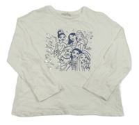 Bílé triko s princeznami Disney 