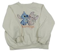 Smetanová oversize mikina se Stitchem H&M