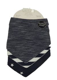 Nové - 3x - 1x Tmavomodrý + 2x tmavomodro-bílý pruhovaný slinták Next