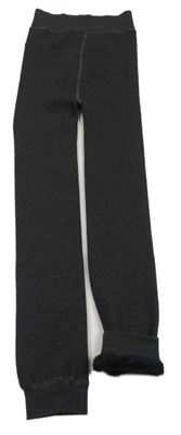 Tmavošedé zateplené punčochové legíny Primark