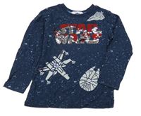 Tmavomodré triko se Star Wars H&M