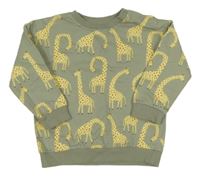 Khaki mikina se žirafami TU