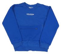 Kobaltově modrá vzorovaná mikina s nápisem Matalan