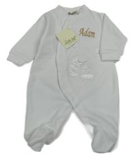 Nové - Bílý sametový overal s medvídkem So Cute