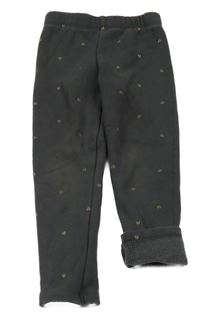 Tmavošedé zateplené legíny se srdíčky Nutmeg