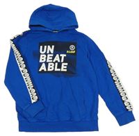 Safírová mikina s nápisem a kapucí C&A