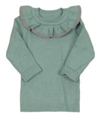 Světlemodrý žebrovaný svetr s límečkem Matalan