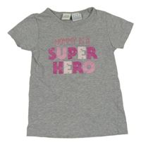 Šedé tričko s nápisem 