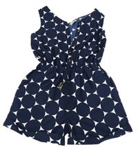 Tmavomodro-bílý vzorovaný kraťasový overal Next