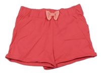 Zářivě růžové teplákové kraťasy s mašlí Lupilu 