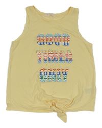 Vanilkový crop top s nápisem H&M