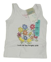 Nové - Bílý top s kytičkami Primark