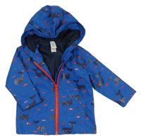 Tmavomodrá nepromokavá jarní bunda s velrybami a kapucí C&A