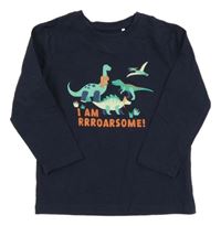 Tmavomodré triko s dinosaury Topolino
