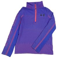 Safírovo-růžové vzorované sportovní thermo mikinotriko Under Armour 