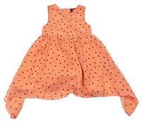 Neonově oranžové šifonové šaty s hvězdičkami Kiki&Koko
