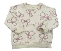 Smetanová oversize mikina s mašlemi F&F