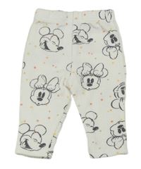 Smetanové puntíkaté žebrované tepláky s Minnie a Mickey George