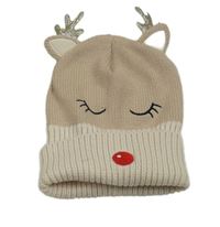 Béžovo-smetanová pletená čepice - sob