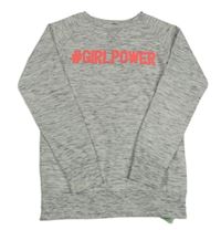 Šedo-bílo-černá melírovaná mikina s nápisem YD