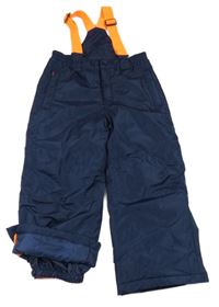 Tmavomodré šusťákové zimní oteplovačky s kšandami Kiki&Koko