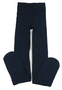 Tmavomodré thermo punčocháče 