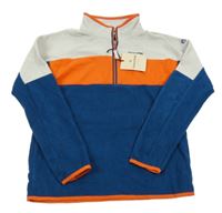 Nové - petrolejovo-tmavooranžovo-světlešedá funkční fleecová mikina CRAGHOPPERS