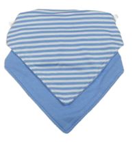 Nové - 2x - Šátek/slinták - Modro/bílý pruhovaný, modrý F&F