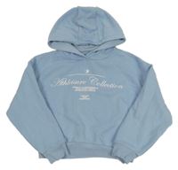 Světlemodrá crop mikina s nápisy a kapucí Matalan