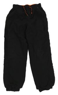 Černé šusťákové podšité kalhoty Rebel