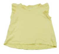 Žluté melírované crop tričko s volánky H&M