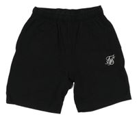 Černé teplákové kraťasy s písmenky SIKSILK