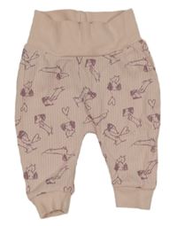 Světlerůžové žebrované tepláky s pejsky Ergee