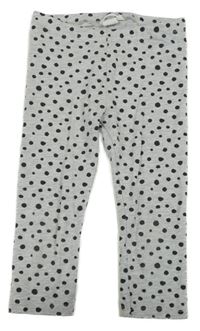 Šedo-černé puntíkaté melírované capri legíny H&M