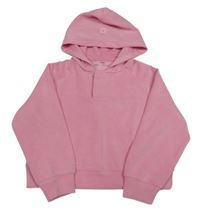 Růžová crop mikina s kapucí ZARA