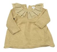 Béžové svetrové šaty s límečkem Primark