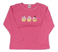 Tmavorůžové triko s cupcakes Alive