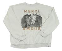 Bílá mikina s koňmi H&M