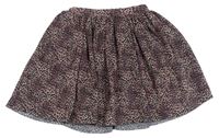 Růžovo-černá třpytivá plisovaná sukně s leopardím vzorem Dunnes