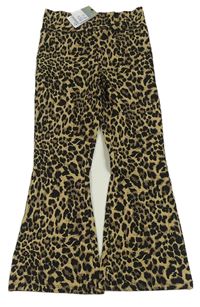 Hnědo-černé flare legíny s leopardím vzorem Primark