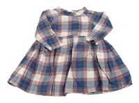 Petrolejovo-bílo-červené kostkované šaty Mothercare