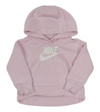 Růžová mikina s logem a kapucí Nike