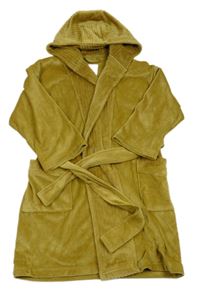 Okrový plyšový župan s kapucí Next