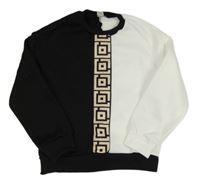 Bílo-černá mikina se vzorem Shein